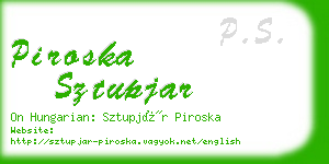 piroska sztupjar business card